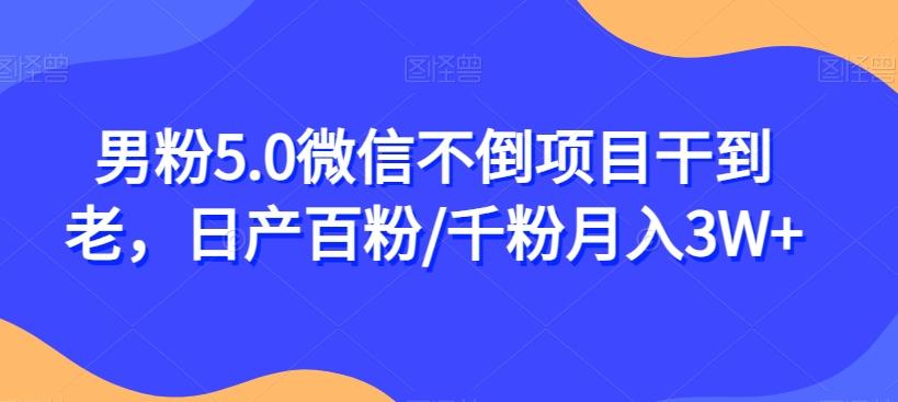 男粉5.0微信不倒项目干到老，日产百粉/千粉月入3W+【揭秘】-百货大全