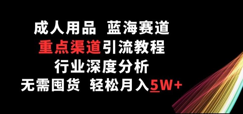 成人用品，蓝海赛道，重点渠道引流教程，行业深度分析，无需囤货，轻松月入5W+【揭秘】-百货大全