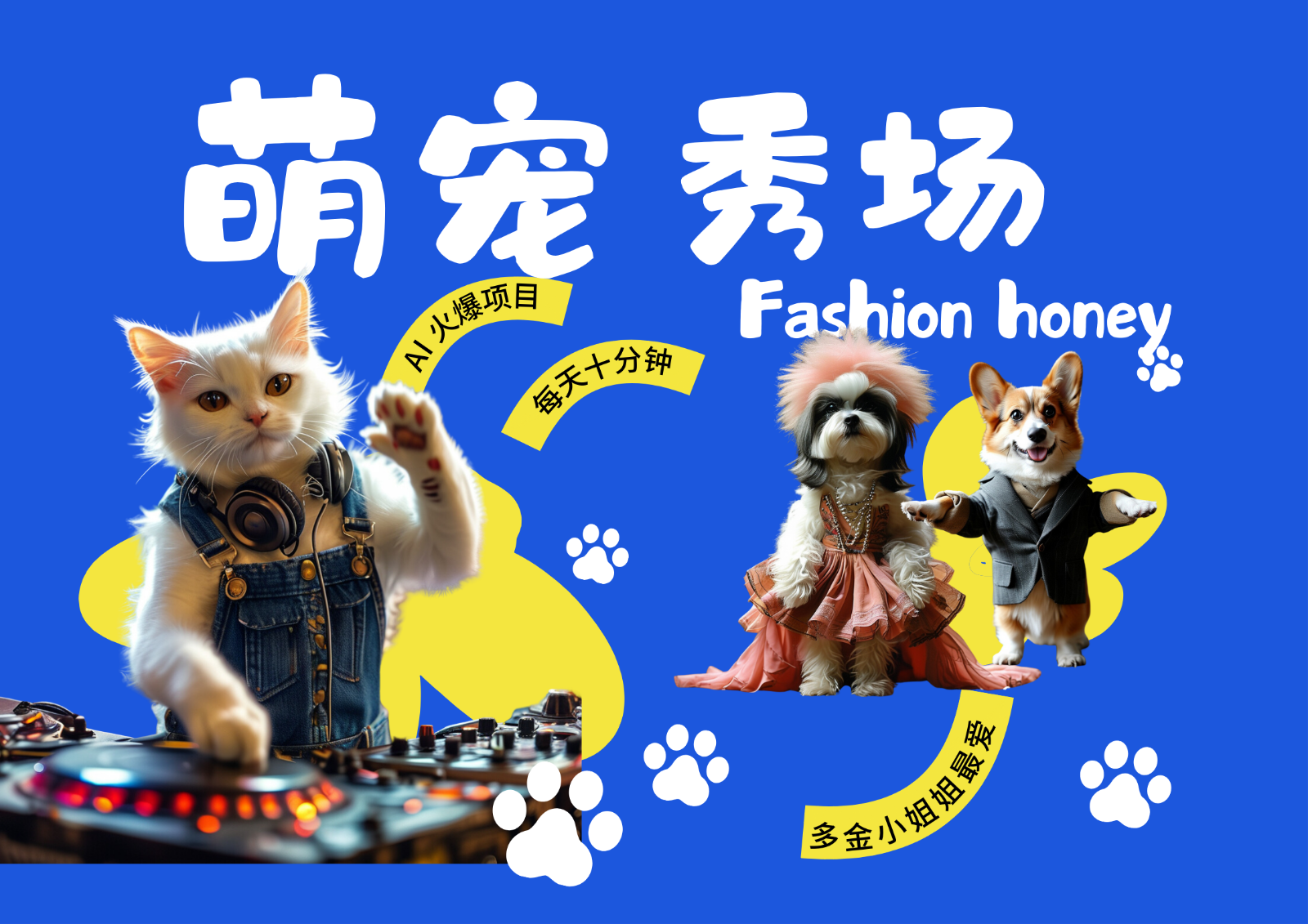 酷飒动物跳舞走秀 时尚喵FASHION汪 多金小姐姐最爱的 轻松月入破W-百货大全