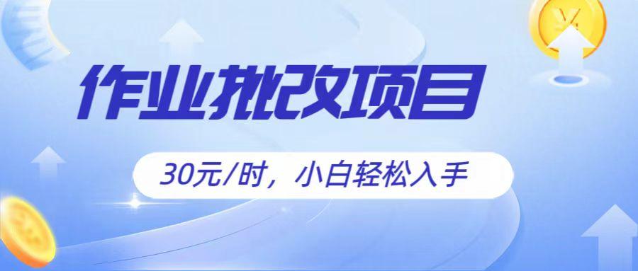 作业批改项目30元/时，简单小白轻松入手，非常适合兼职-百货大全
