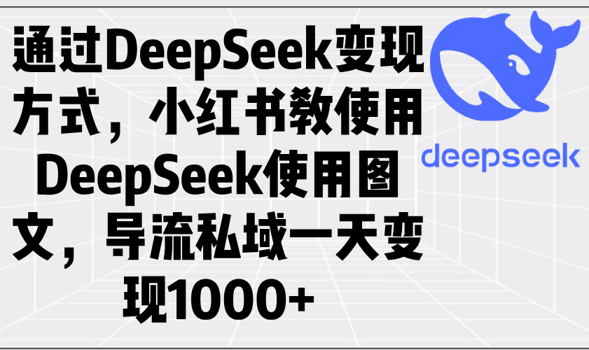 通过DeepSeek变现方式，小红书教使用DeepSeek图文，导流私域一天变现1000+-百货大全