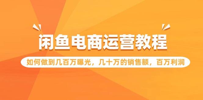(9560期)闲鱼电商运营教程：如何做到几百万曝光，几十万的销售额，百万利润-百货大全