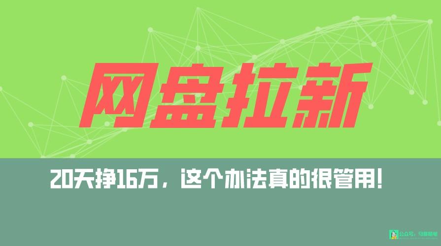 网盘拉新+私域全自动玩法，0粉起号，小白可做，当天见收益，已测单日破5000-百货大全