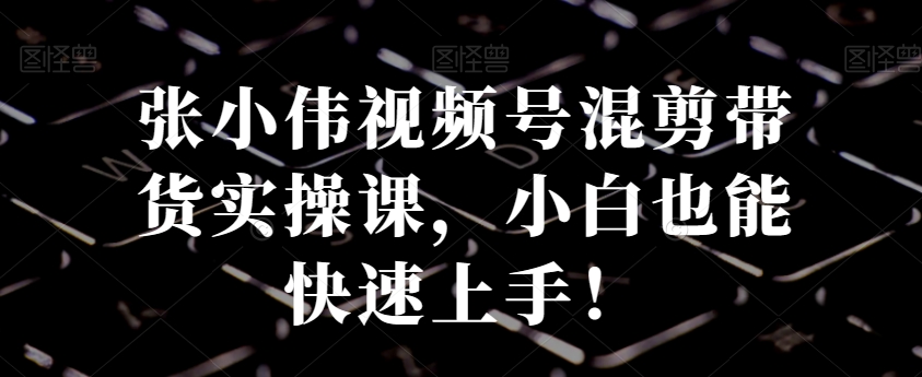 张小伟视频号混剪带货实操课，小白也能快速上手！-百货大全