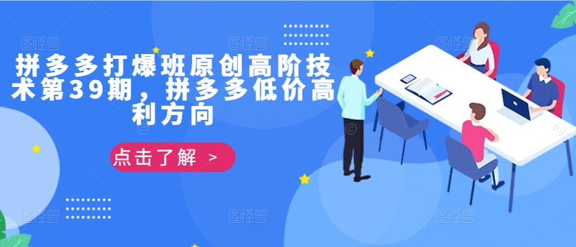 拼多多打爆班原创高阶技术第39期，拼多多低价高利方向-百货大全