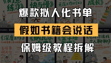 最新爆款拟人化书单玩法，假如书籍会说话，保姆级教程-百货大全