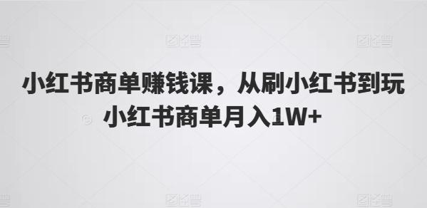 小红书商单赚钱课，从刷小红书到玩小红书商单月入1W+-百货大全
