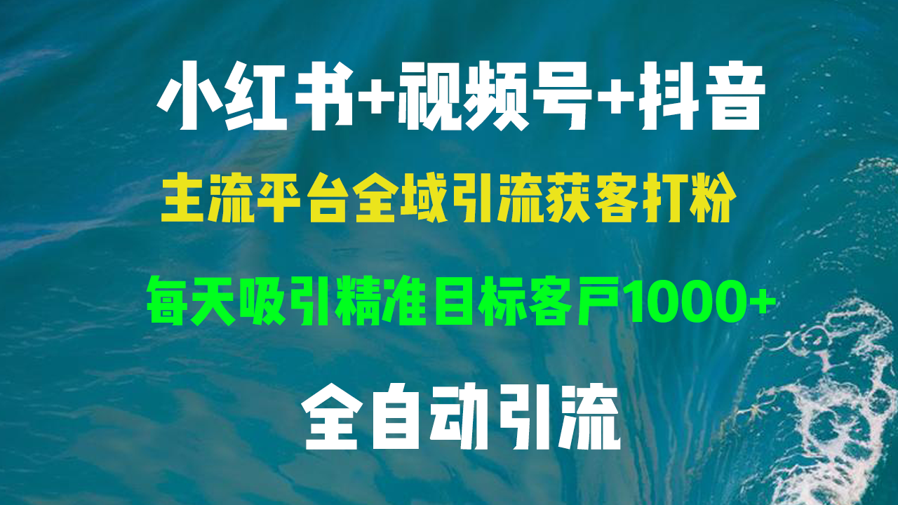 小红书，视频号，抖音主流平台全域引流获客打粉，每天吸引精准目标客户…-百货大全