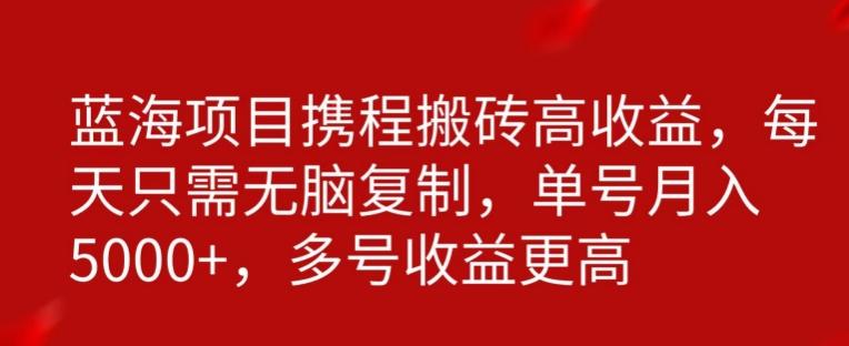 携程搬砖项目，只需每天无脑复制，月入5000+-百货大全