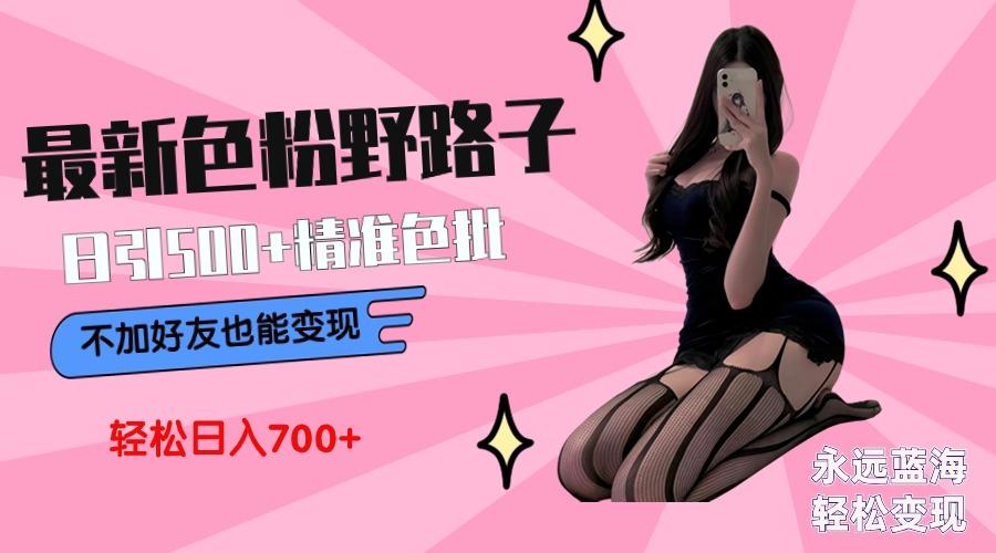 最新色粉变现野路子，日引500+老色批 可不加好友直接变现 小白轻松日入700+-百货大全