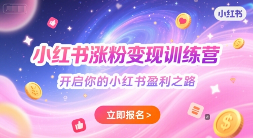 小红书涨粉变现训练营，开启你的小红书盈利之路-百货大全