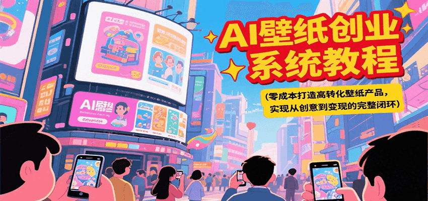 AI壁纸创业系统教程,零成本打造高转化壁纸产品,实现从创意到变现的完整闭环-百货大全
