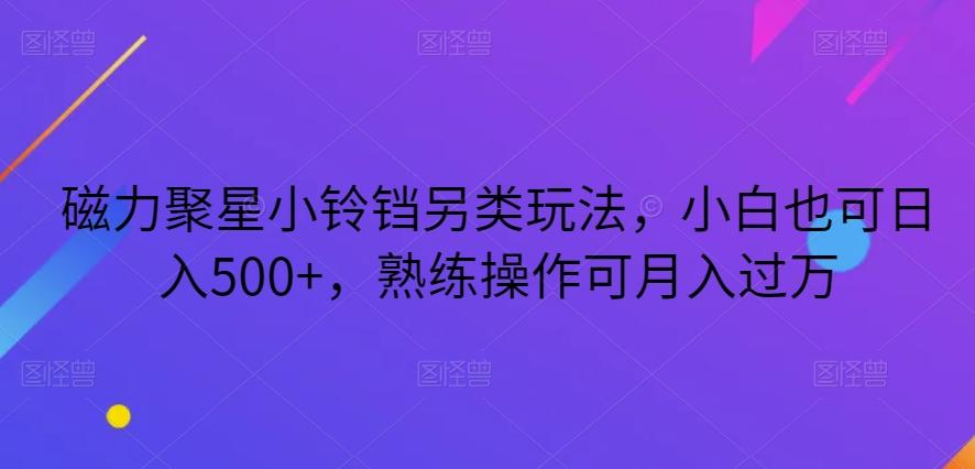 磁力聚星小铃铛另类玩法，小白也可日入500+，熟练操作可月入过万-百货大全