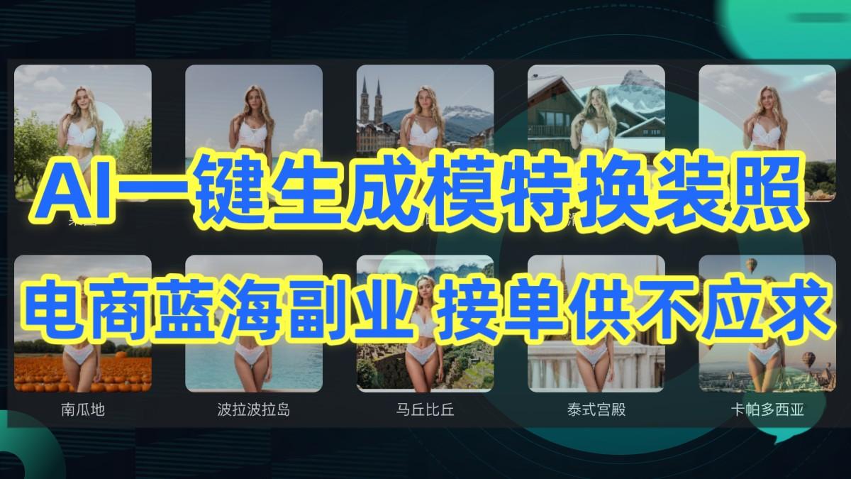 AI制作一键生成模特换装照,电商蓝海副业,接单供不应求-百货大全