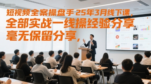 短视频全案操盘手25年3月线下课，全部实战一线操盘手经验分享，毫无保留分享，全是干货-百货大全
