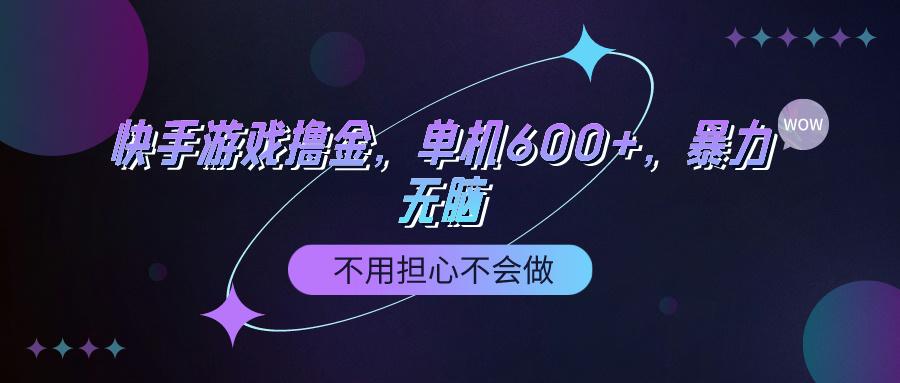(9491期)快手游戏100%转化撸金，单机600+，不用担心不会做-百货大全