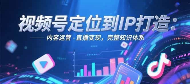视频号定位到IP打造：账号搭建-内容运营-直播变现，完整知识体系-百货大全
