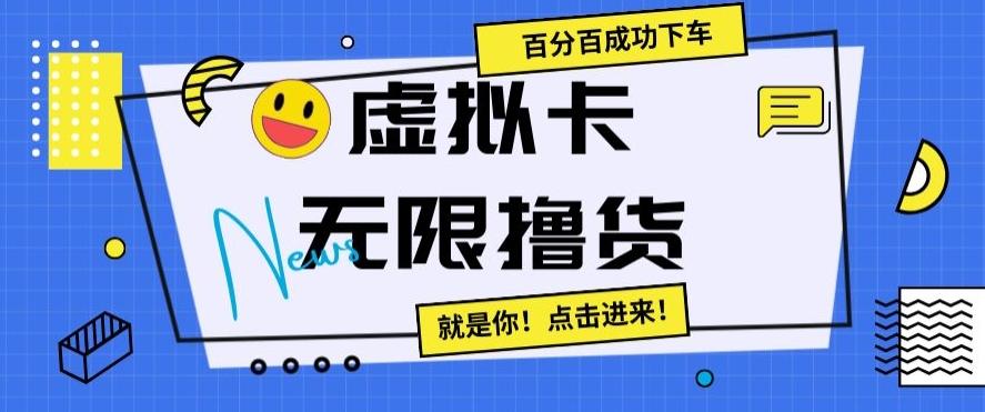 虚拟卡无限撸货，百分百成功下车【仅揭秘】-百货大全