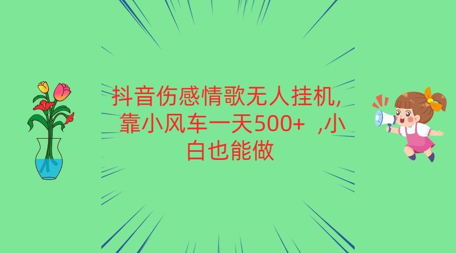 抖音伤感情歌无人挂机 靠小风车一天500+ 小白也能做-百货大全