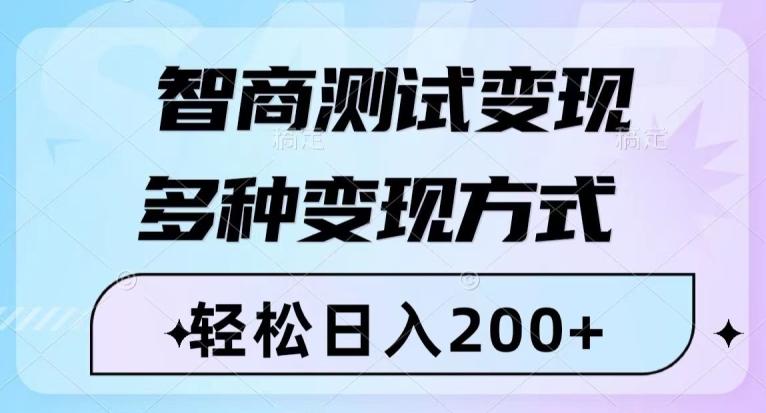 智商测试变现，轻松日入200+，几分钟一个视频，多种变现方式-百货大全