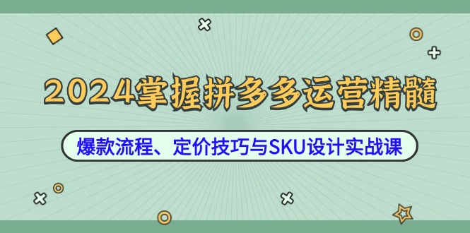 2024掌握拼多多运营精髓：爆款流程、定价技巧与SKU设计实战课-百货大全