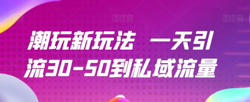 潮玩新玩法一天引流30-50到私域流量-百货大全