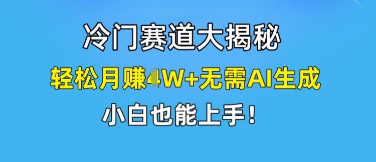 冷门赛道大揭秘，轻松月赚1W+无需AI生成，小白也能上手【揭秘】-百货大全