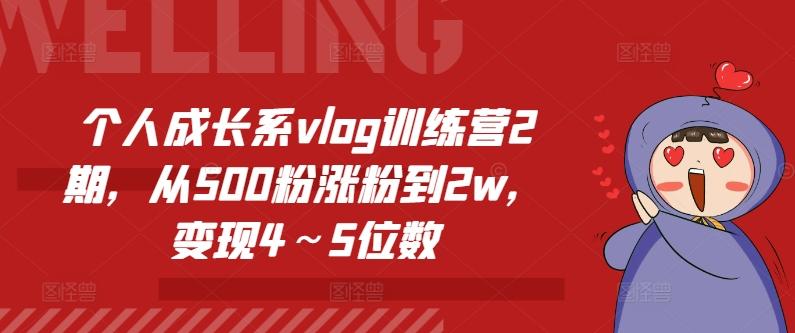 个人成长系vlog训练营2期，从500粉涨粉到2w，变现4～5位数-百货大全