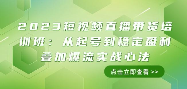 2023短视频直播带货培训班：从起号到稳定盈利叠加爆流实战心法（11节课）-百货大全