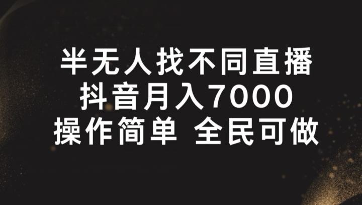 半无人找不同直播，月入7000+，操作简单 全民可做【揭秘】-百货大全