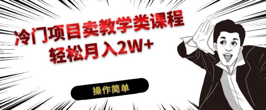 冷门项目卖教学类课程，轻松月入2W+-百货大全