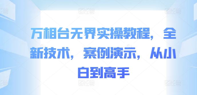 万相台无界实操教程，全新技术，案例演示，从小白到高手-百货大全