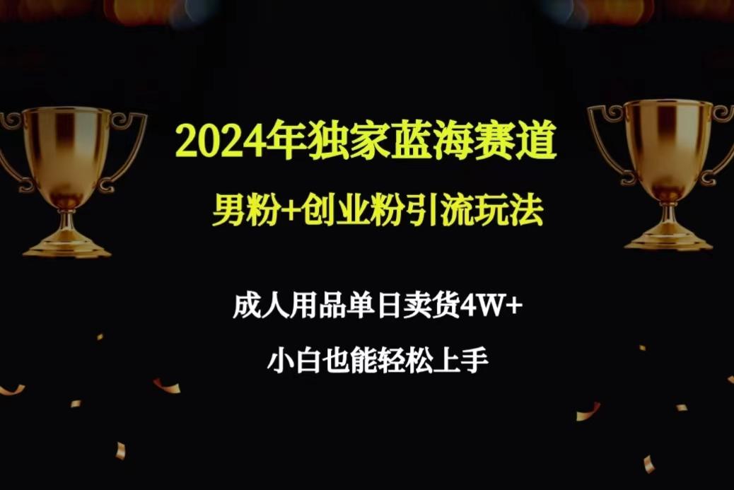 2024年独家蓝海赛道男粉+创业粉引流玩法，成人用品单日卖货4W+保姆教程-百货大全