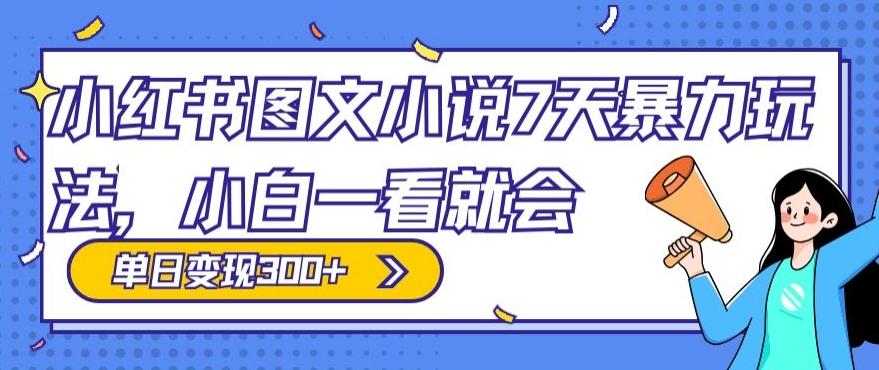 小红书图文小说7天暴力玩法，小白一看就会，单日变现300+-百货大全