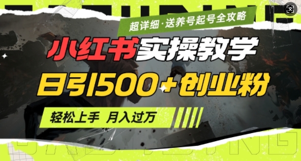 2月小红书最新日引500+创业粉实操教学【超详细】小白轻松上手，月入1W+，附小红书养号起号SOP-百货大全