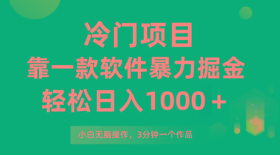 (9791期)冷门项目，靠一款软件暴力掘金日入1000＋，小白轻松上手第二天见收益-百货大全