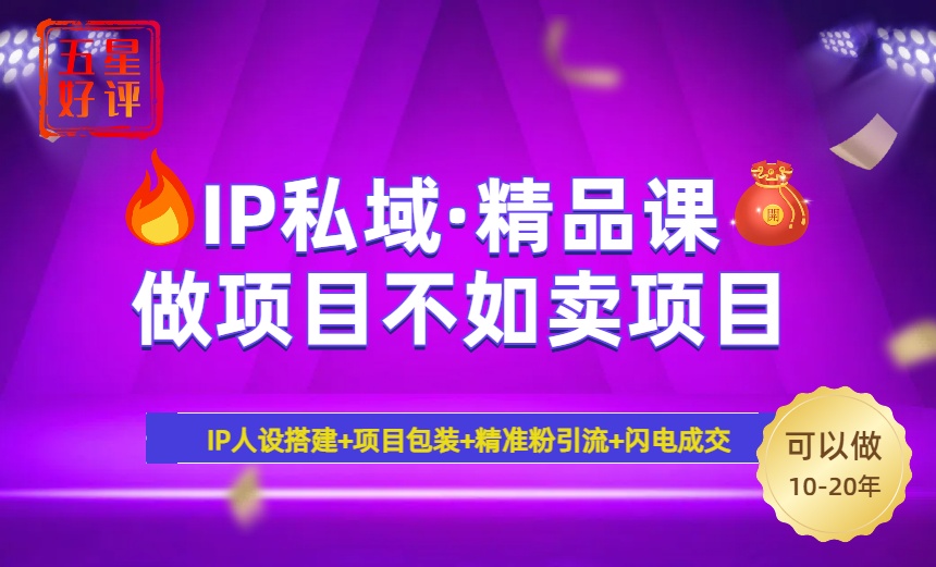 2025年“IP私域·密训精品课”，日赚3000+小白避坑年赚百万，暴力引流...-百货大全