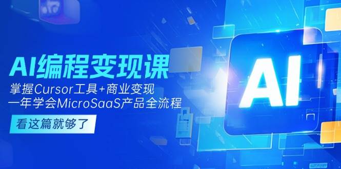 AI编程变现课:掌握Cursor工具+商业变现,一年学会MicroSaaS产品全流程-百货大全