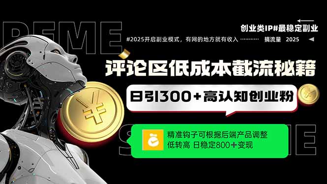评论区低成本引流秘籍，精准钩子直击用户，单账号日增300+创业粉，日稳...-百货大全