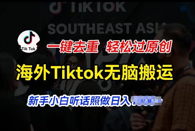海外Tiktok短视频无脑搬运，一键去重轻松过原创，新手小白听话照做日入几张【揭秘】-百货大全