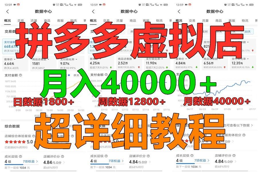 拼多多虚拟电商训练营月入40000+，全网最详细，你做你也行，暴利稳定长久-百货大全