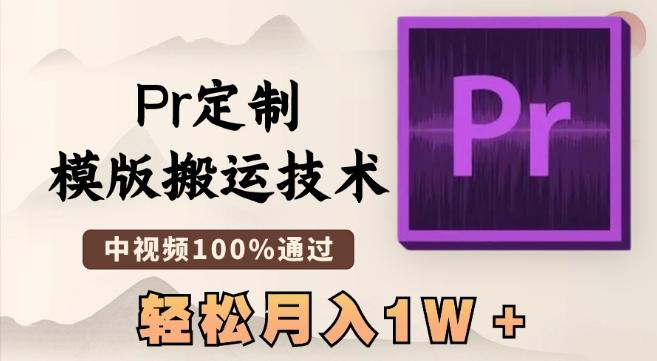 最新Pr定制模版搬运技术，中视频100%通过，几分钟一条视频，轻松月入1W＋【揭秘】-百货大全