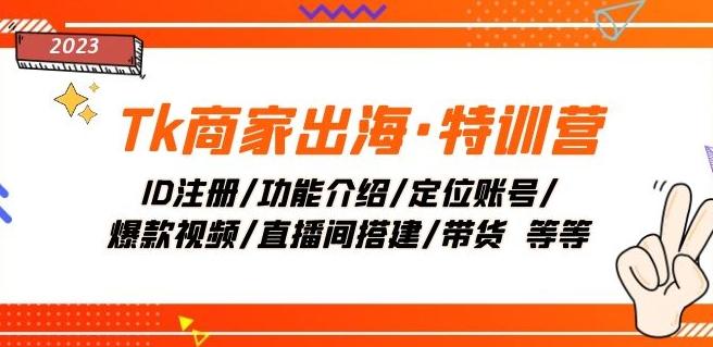 Tk商家出海·特训营：ID注册/功能介绍/定位账号/爆款视频/直播间搭建/带货-百货大全