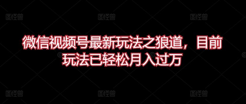 微信视频号最新玩法之狼道，目前玩法已轻松月入过万【揭秘】-百货大全