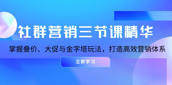 社群营销三节课精华：掌握叠价、大促与金字塔玩法，打造高效营销体系-百货大全