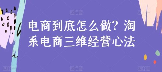 电商到底怎么做？淘系电商三维经营心法-百货大全