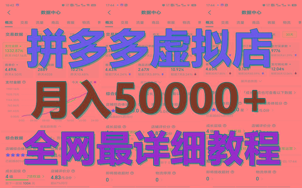 拼多多虚拟电商训练营月入50000+你也行，暴利稳定长久，副业首选-百货大全