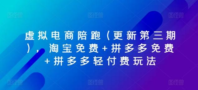 虚拟电商陪跑(更新第三期)，淘宝免费+拼多多免费+拼多多轻付费玩法-百货大全