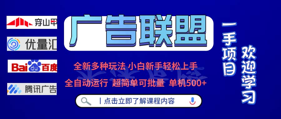 广告联盟 全新多种玩法 单机500+  全自动运行  可批量运行-百货大全