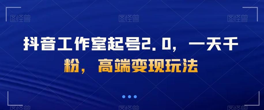 抖音工作室起号2.0，一天千粉，高端变现玩法【揭秘】-百货大全